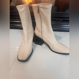 Sam Edelman Winnie Boots-Ivory-Vegan Leather Women’s Size 10